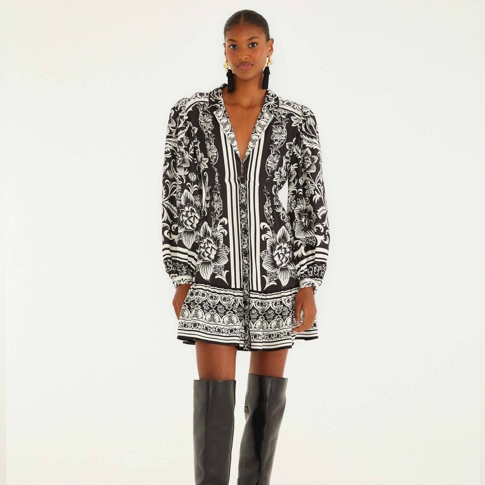 Farm Rio: Lisbon Black Mini Dress